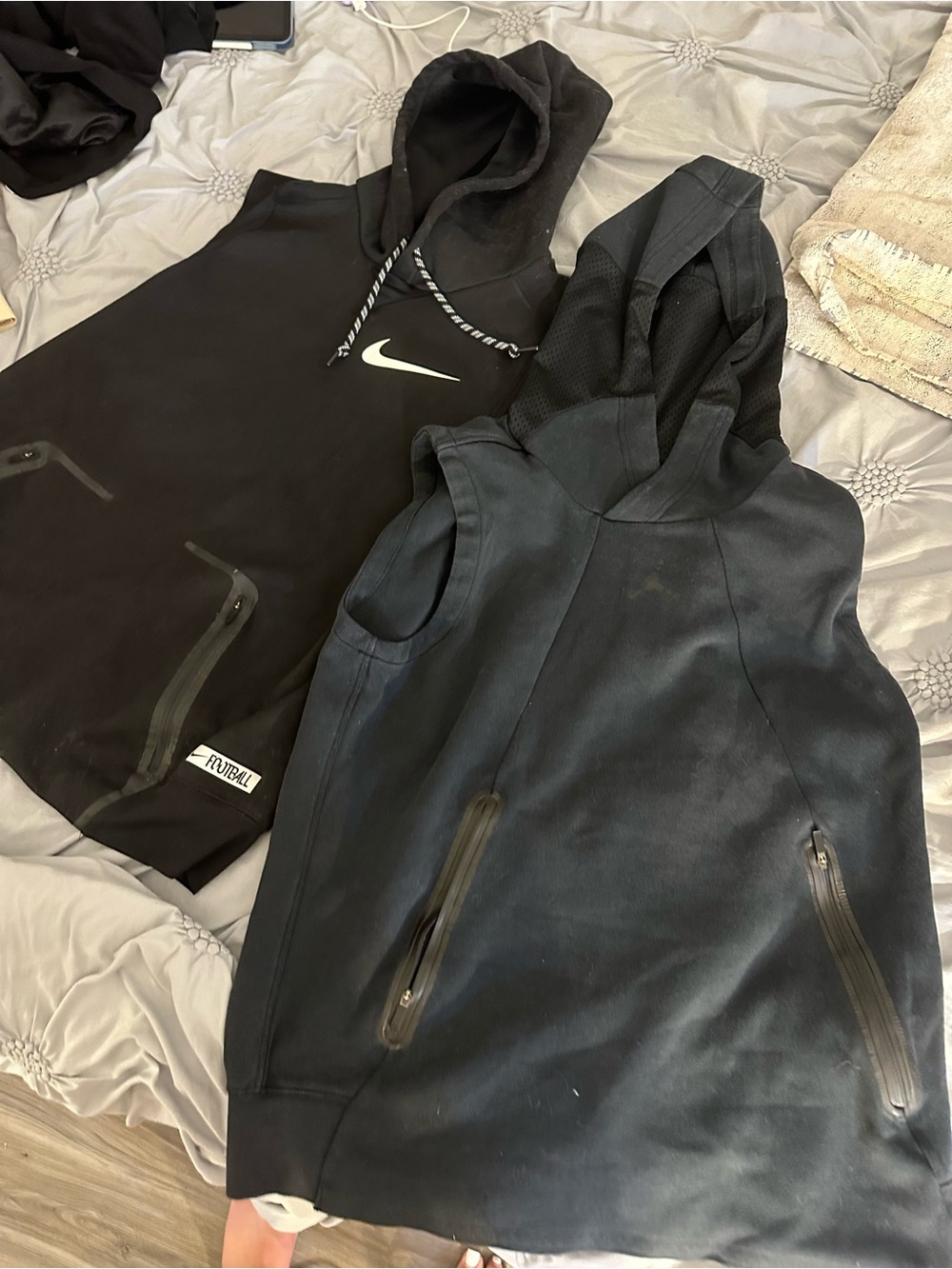Nike & Jordan Black Sleeveless Hooded sweater duo